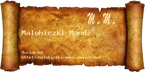 Malobiczki Manó névjegykártya